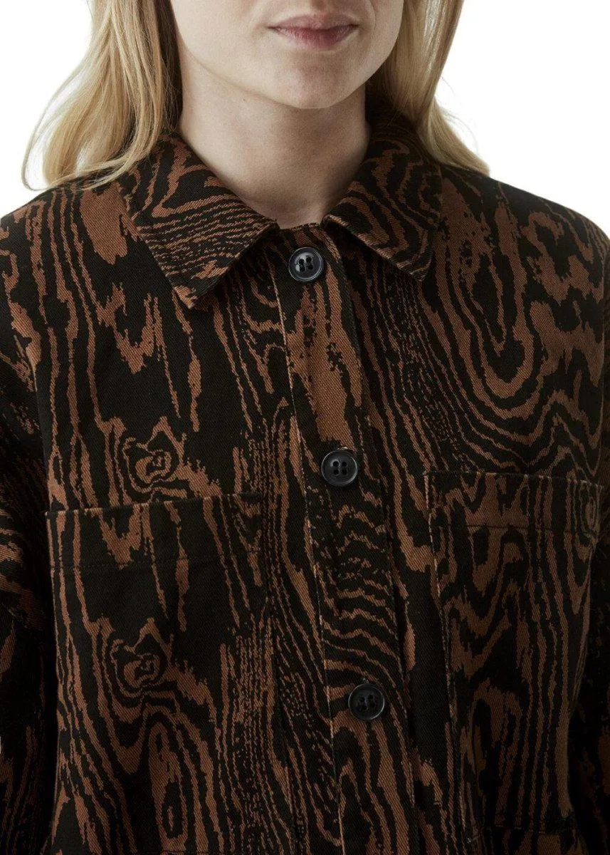 Mateo print shirt - Pecan Wood