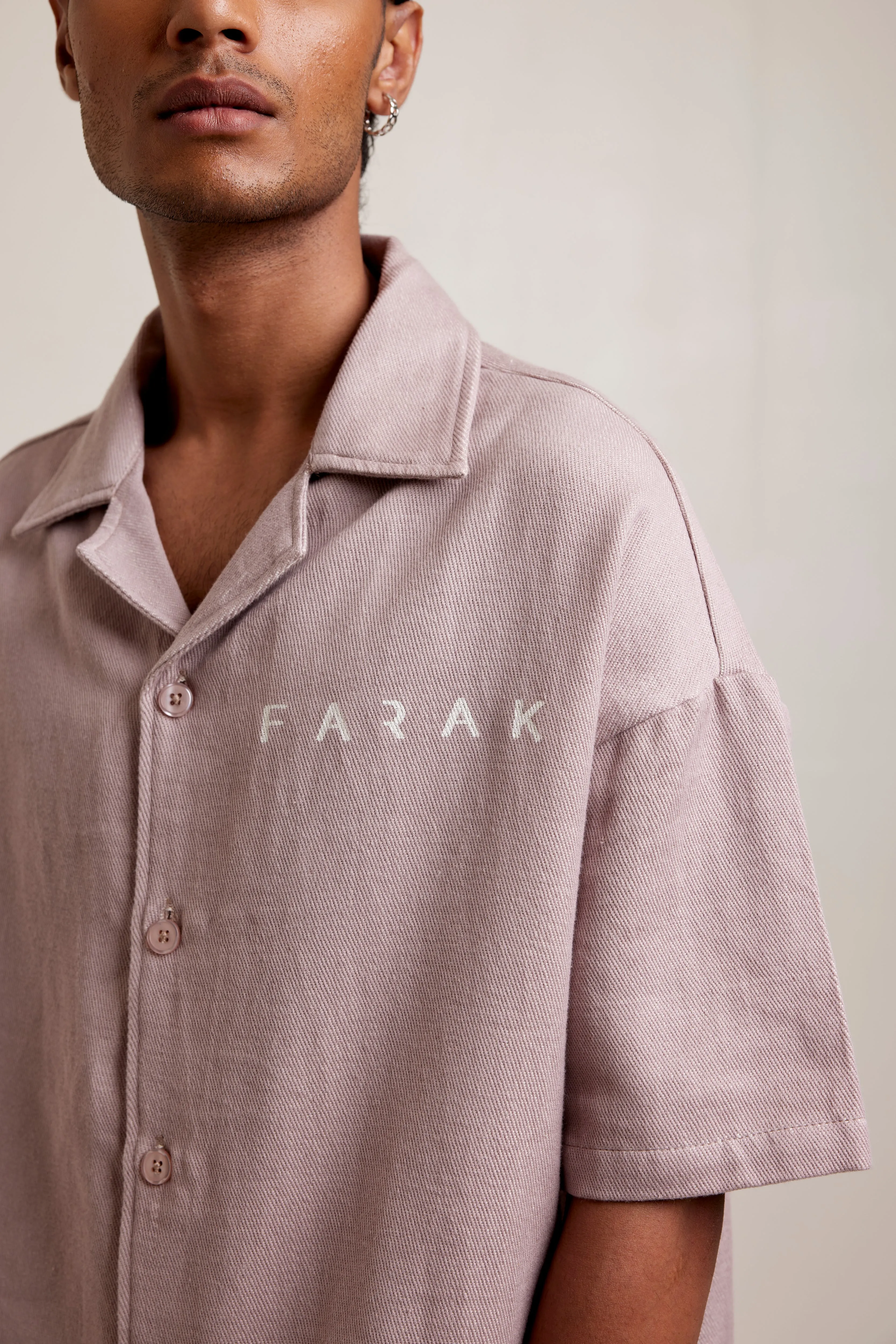 Mauve Handwoven  Khadi - Shirt