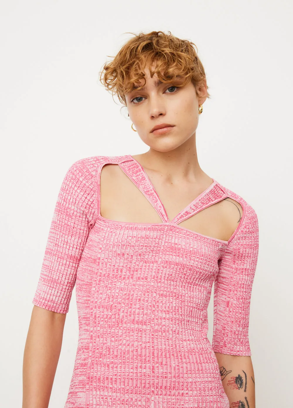Melange Cut Out Mini Dress