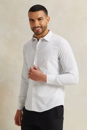 Men White Stand-Up Pack Shirt