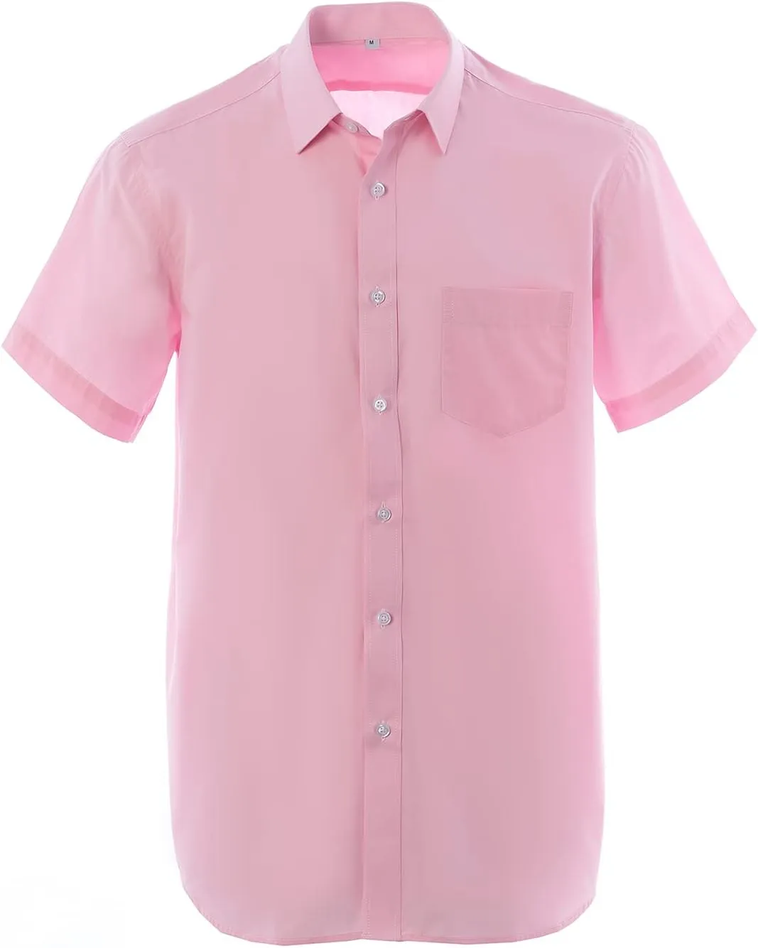 Men's Short Sleeve Button Down Wrinkle Free Dress Shirt Regular Fit Solid Business Casual Shirts