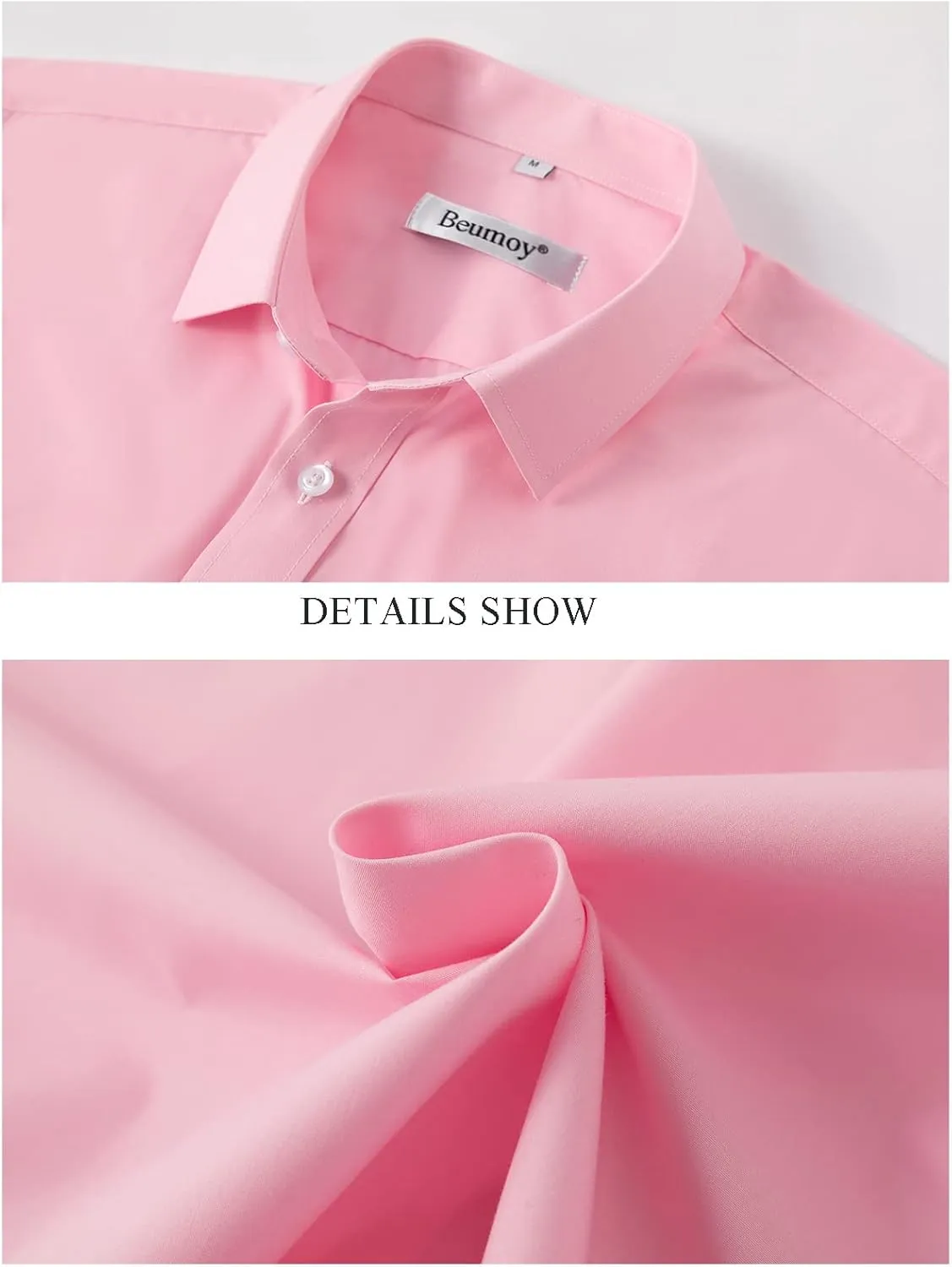 Men's Short Sleeve Button Down Wrinkle Free Dress Shirt Regular Fit Solid Business Casual Shirts