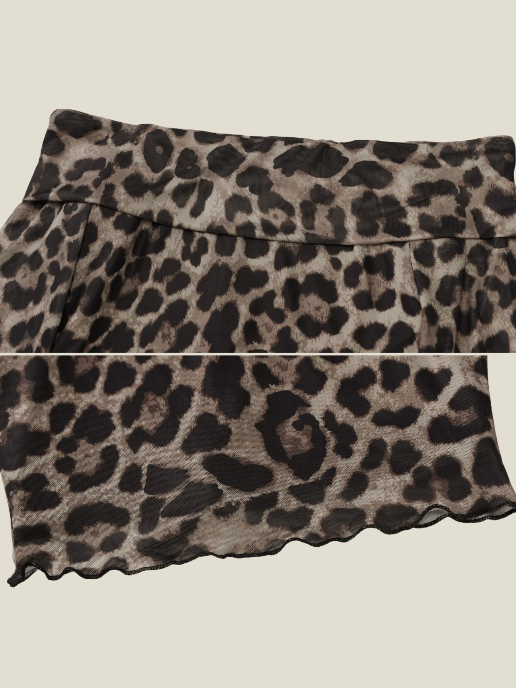 Naia Leopard Mesh Off-Shoulder Top