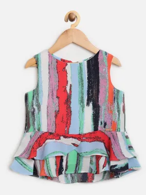 One Friday Multicolor Peplum Top
