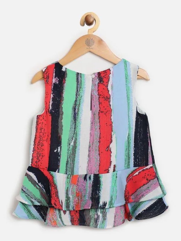 One Friday Multicolor Peplum Top