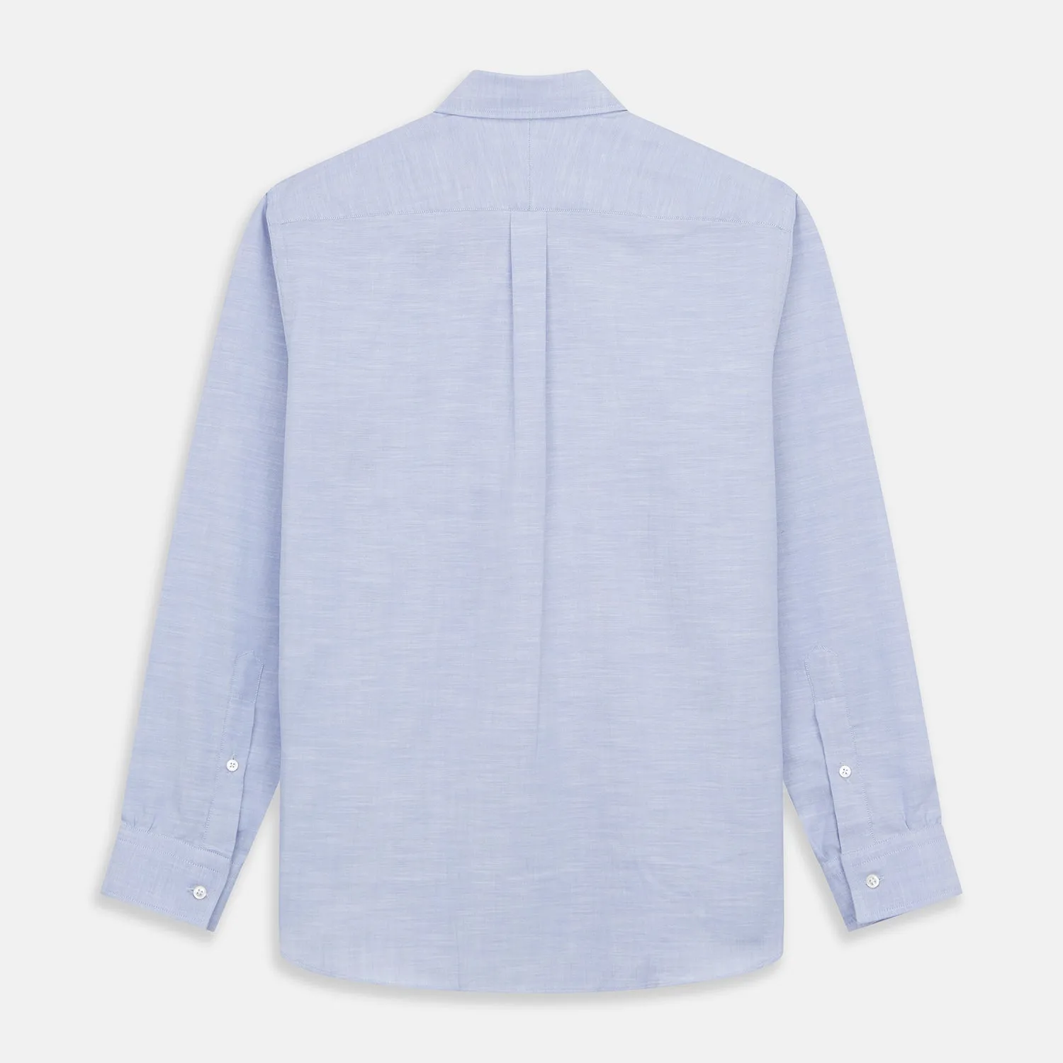 Pale Blue Weekend Fit Hayne Shirt With Dorset Collar And 1-Button Cuffs