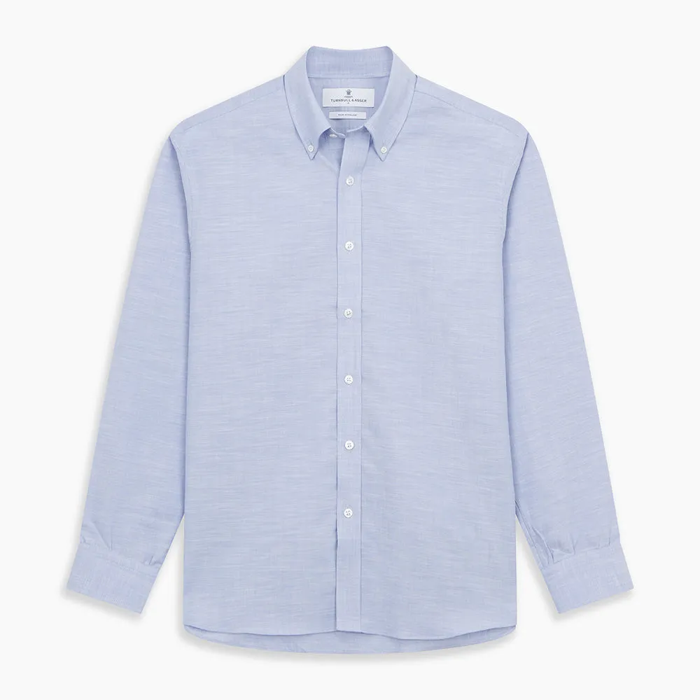 Pale Blue Weekend Fit Hayne Shirt With Dorset Collar And 1-Button Cuffs