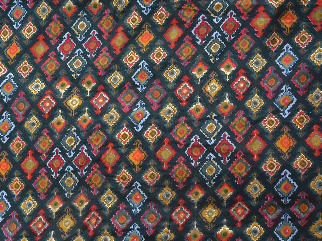 Precut of 1.5 Meter Multicolor Geometric Premium Modal Chanderi Silk Fabric