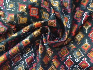 Precut of 1.5 Meter Multicolor Geometric Premium Modal Chanderi Silk Fabric
