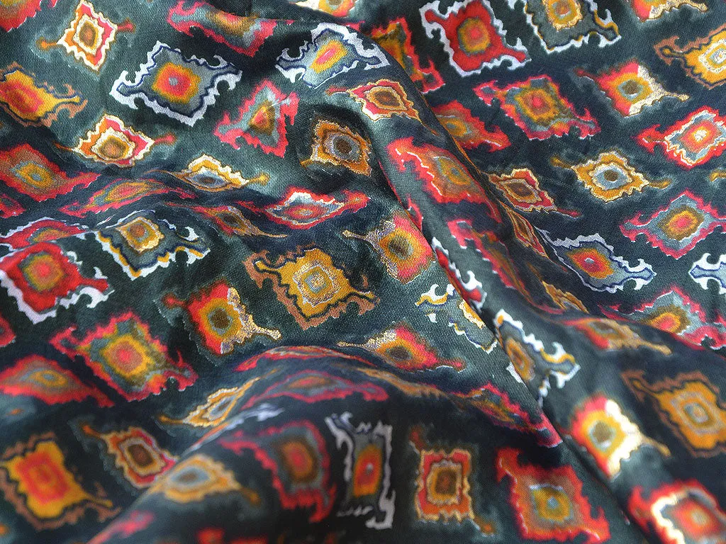 Precut of 1.5 Meter Multicolor Geometric Premium Modal Chanderi Silk Fabric