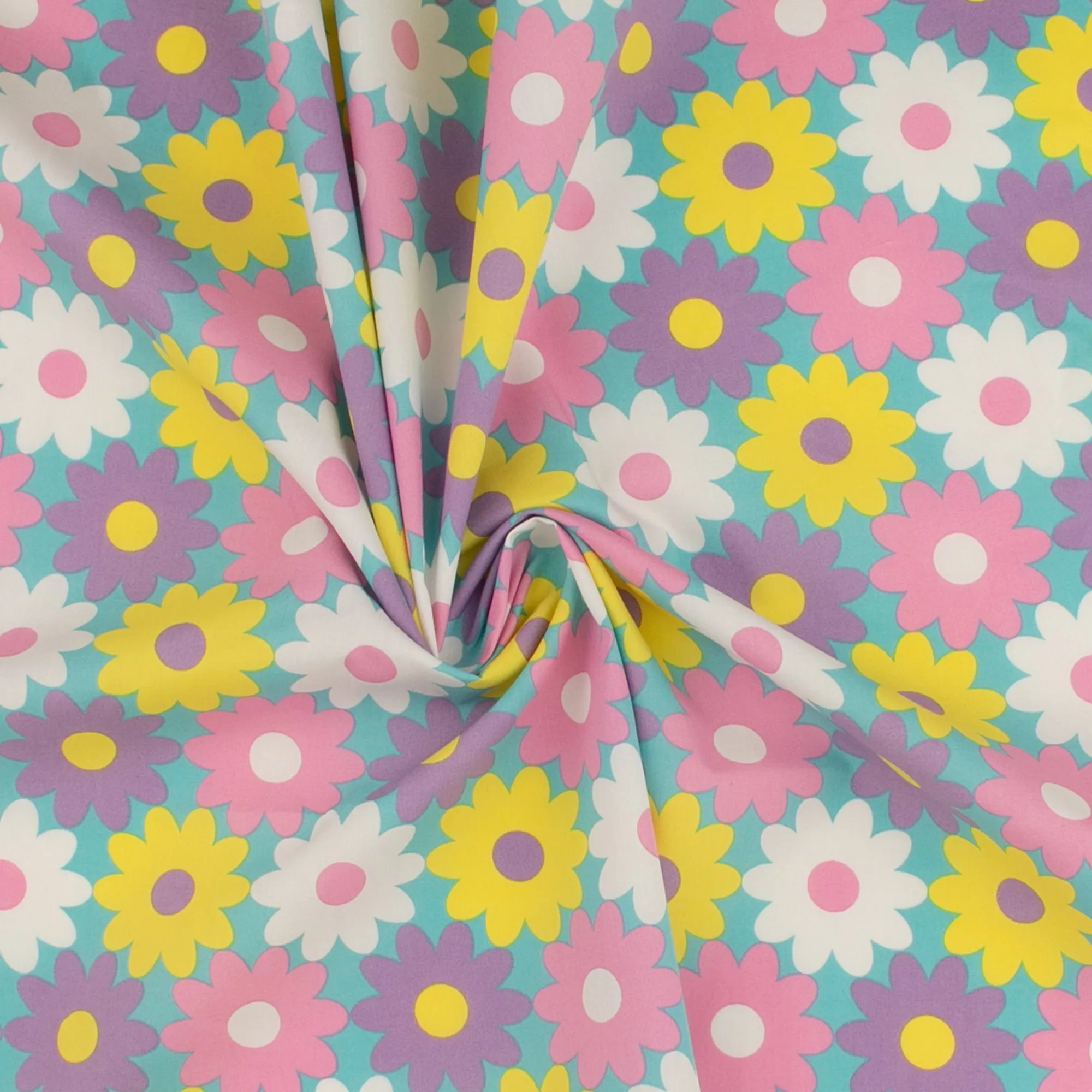 Printed Poplin - HULA-HOOP - 003 - Aqua