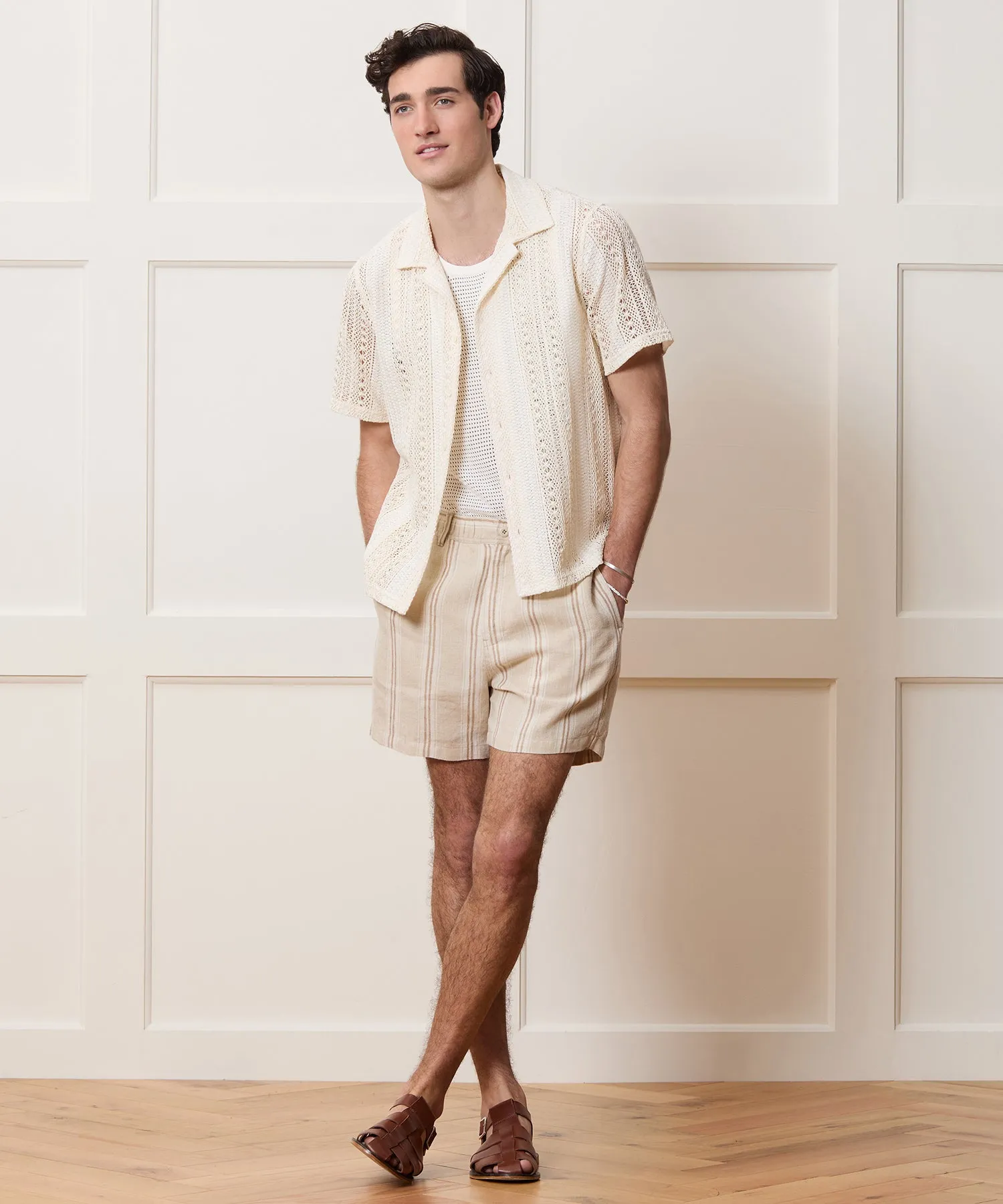 Relaxed Open-Knit Cabana Polo