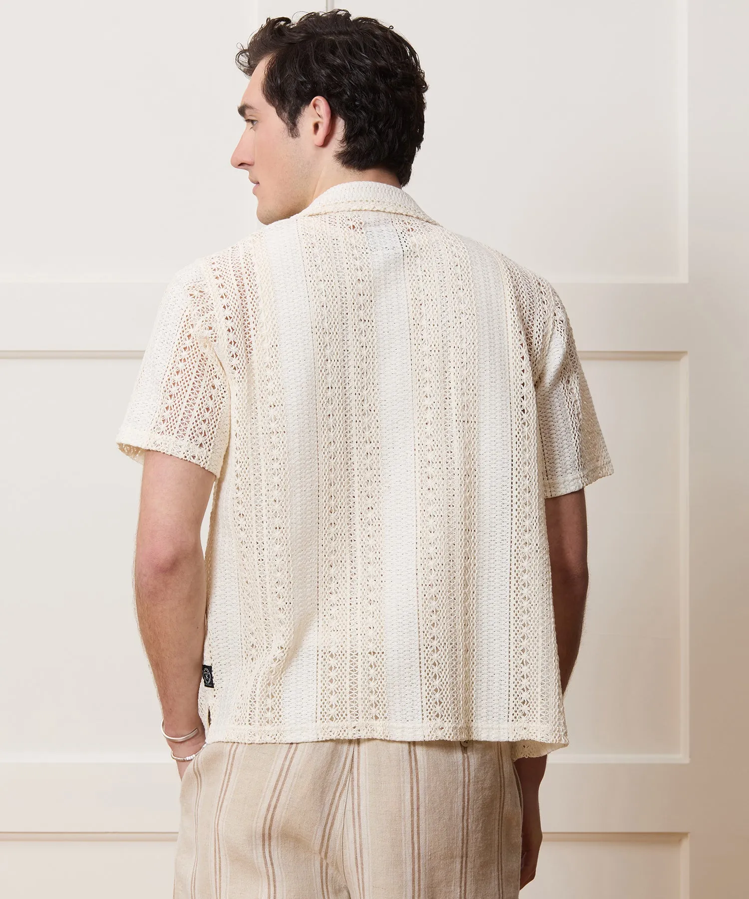 Relaxed Open-Knit Cabana Polo