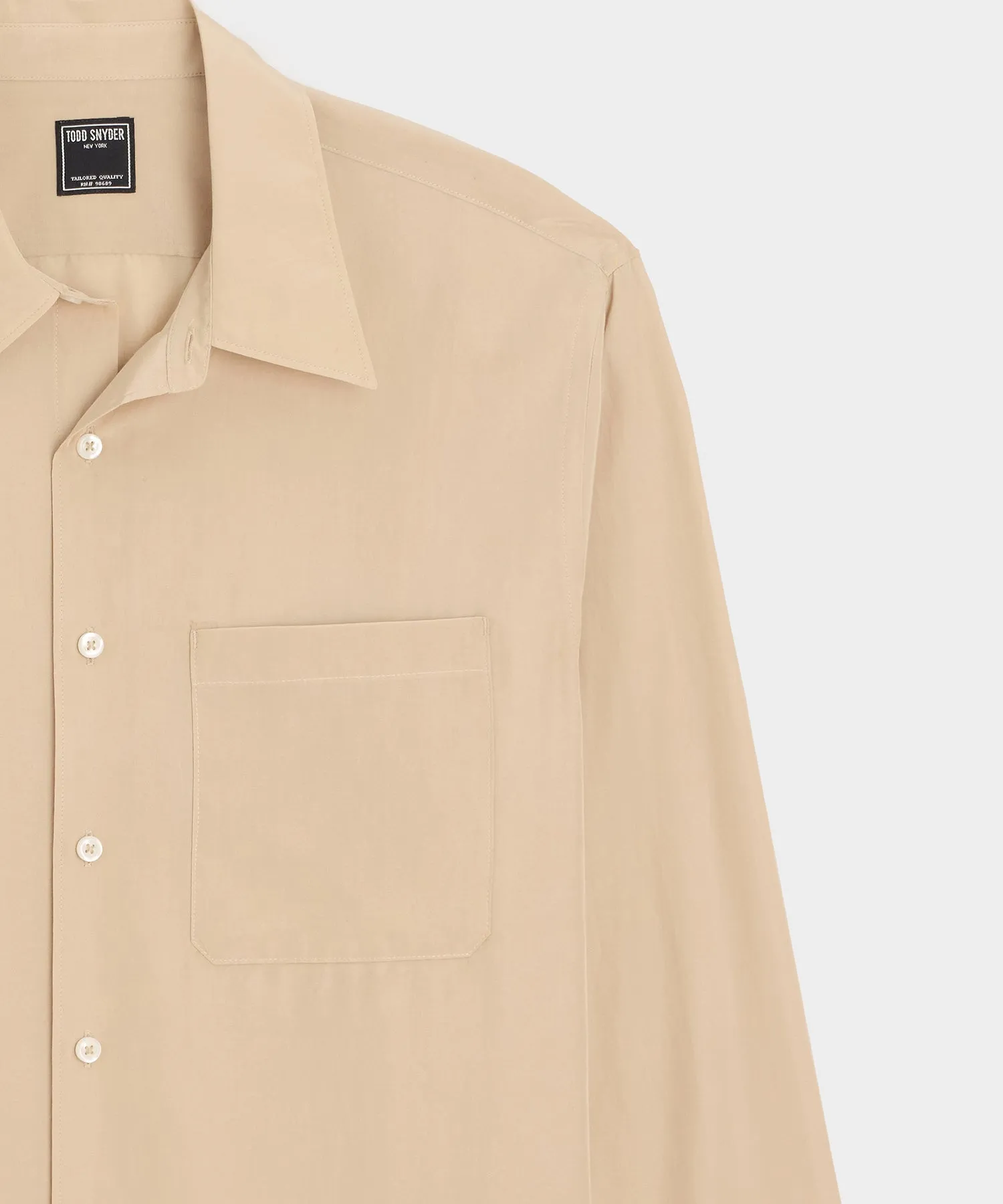 Relaxed Silk-Cotton Point Collar Shirt