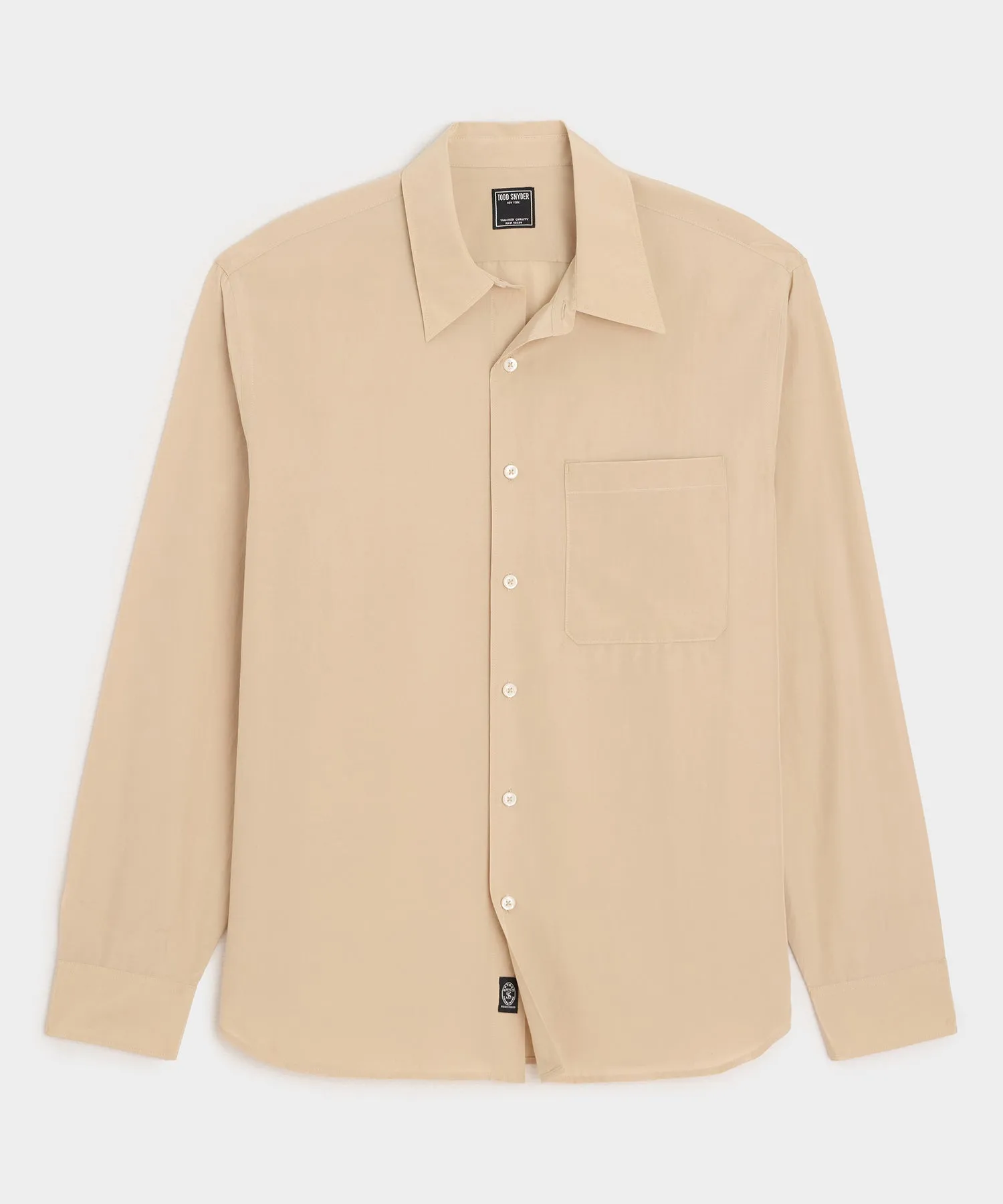 Relaxed Silk-Cotton Point Collar Shirt