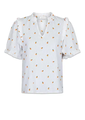 Rosalie Orange Tee - White