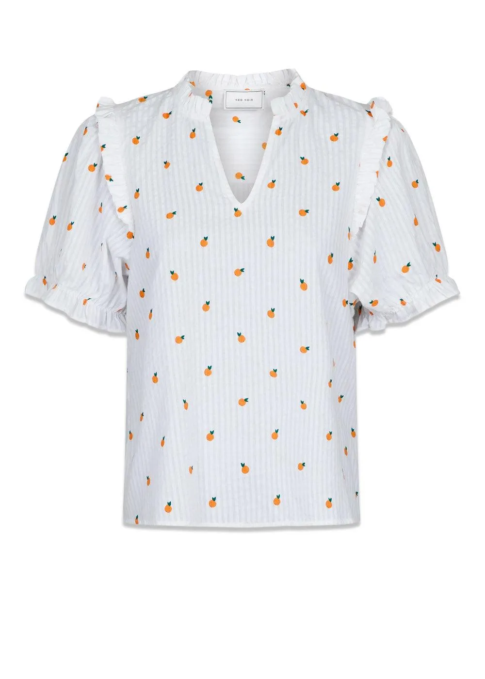 Rosalie Orange Tee - White