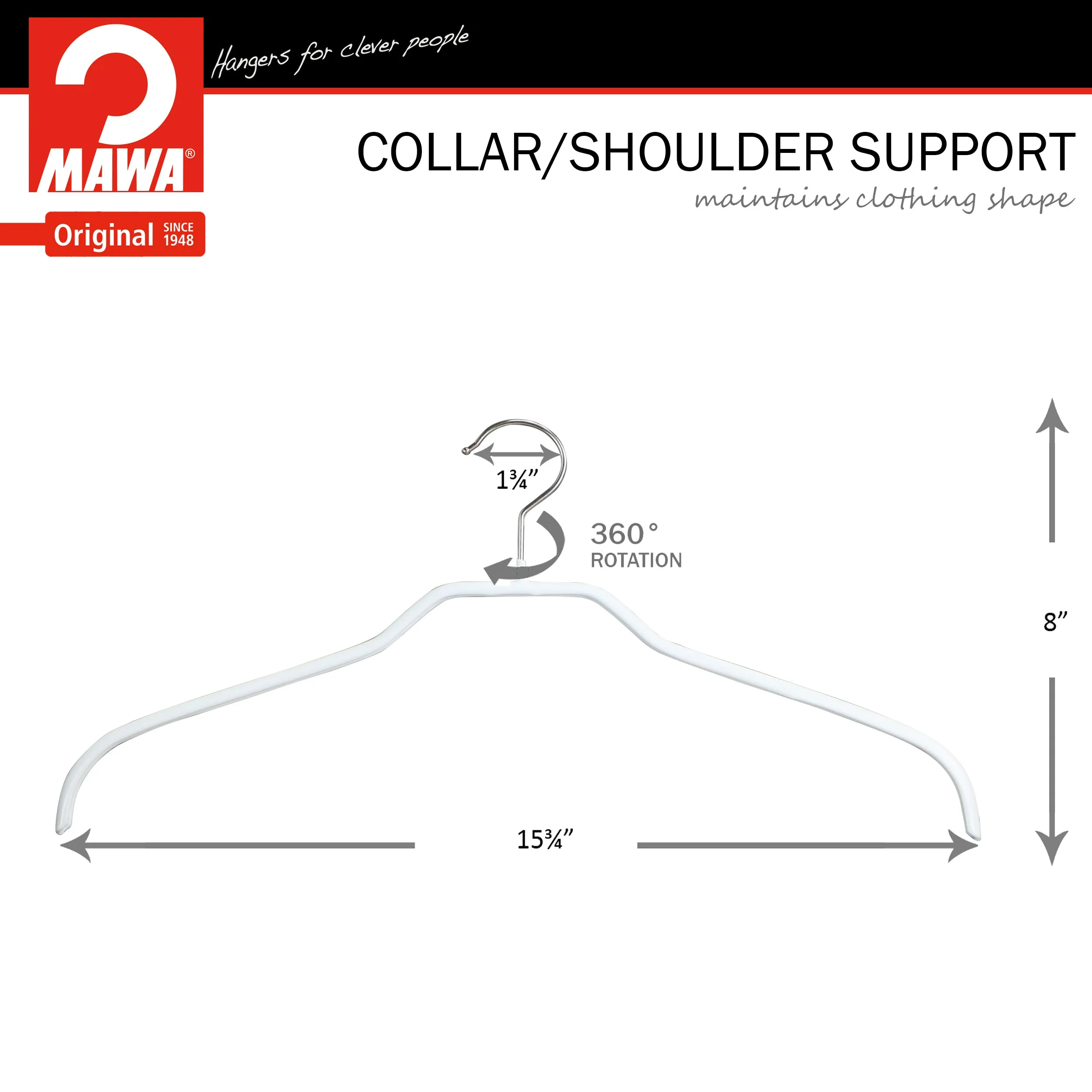 Silhouette Shirt Hanger, 41-F, White