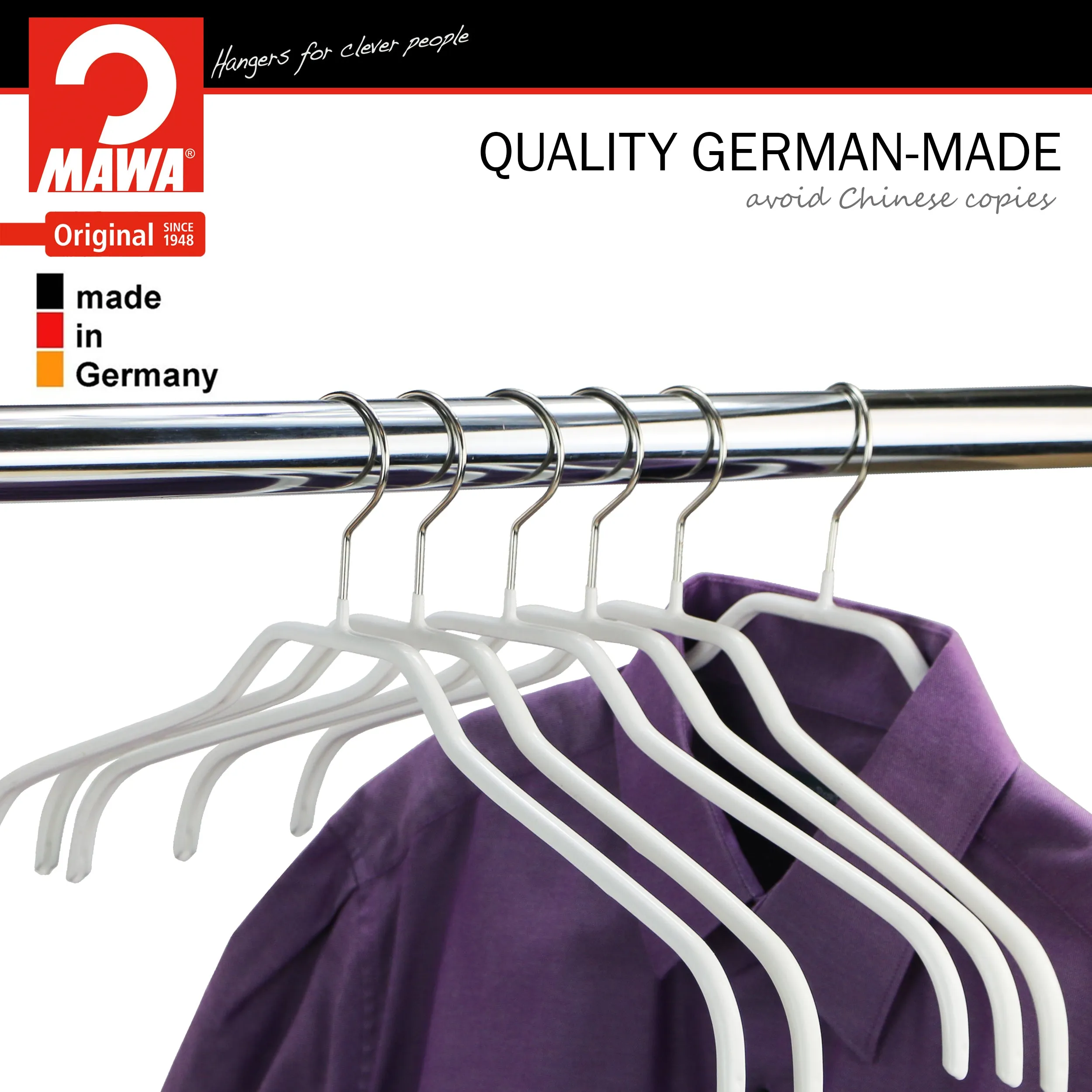 Silhouette Shirt Hanger, 41-F, White