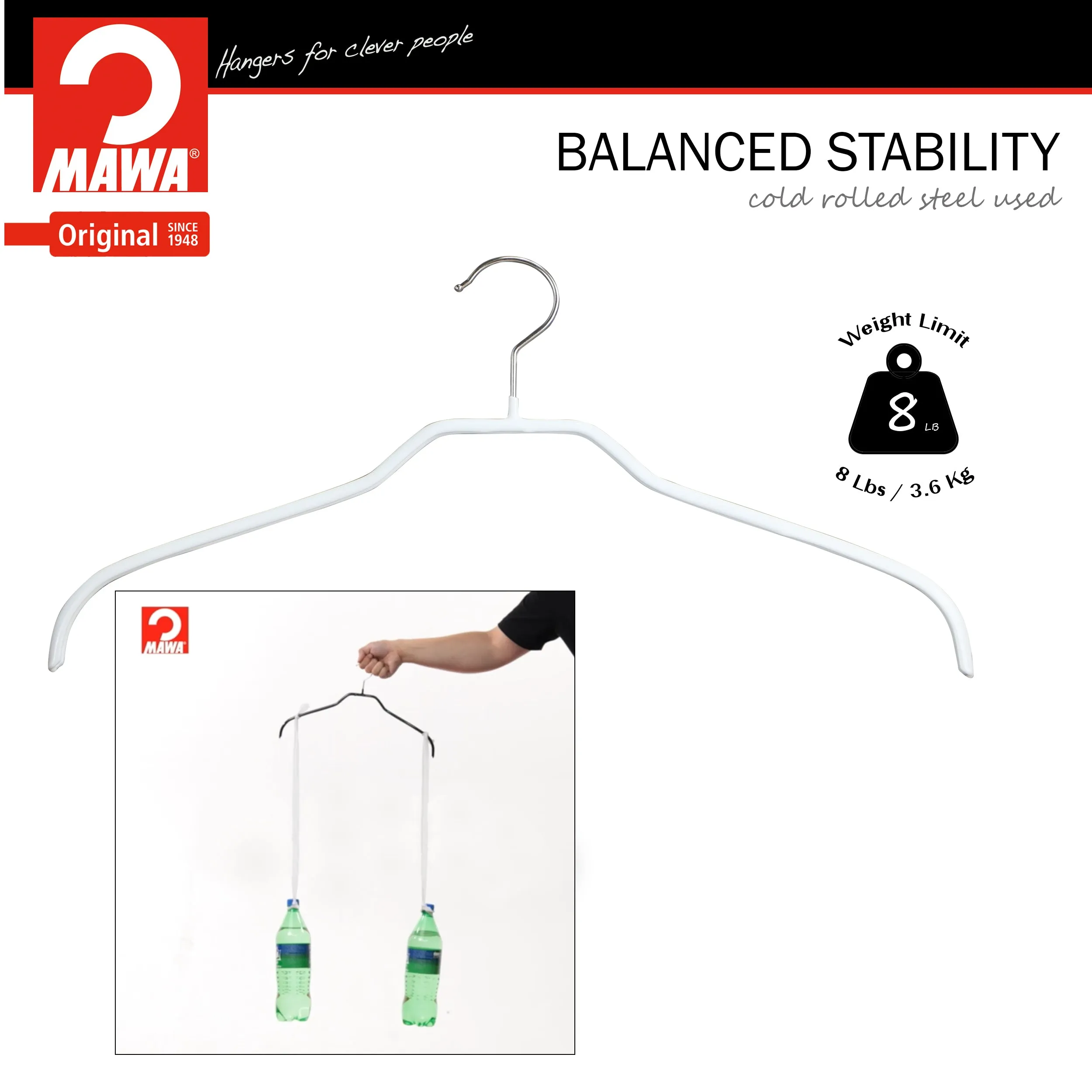 Silhouette Shirt Hanger, 41-F, White