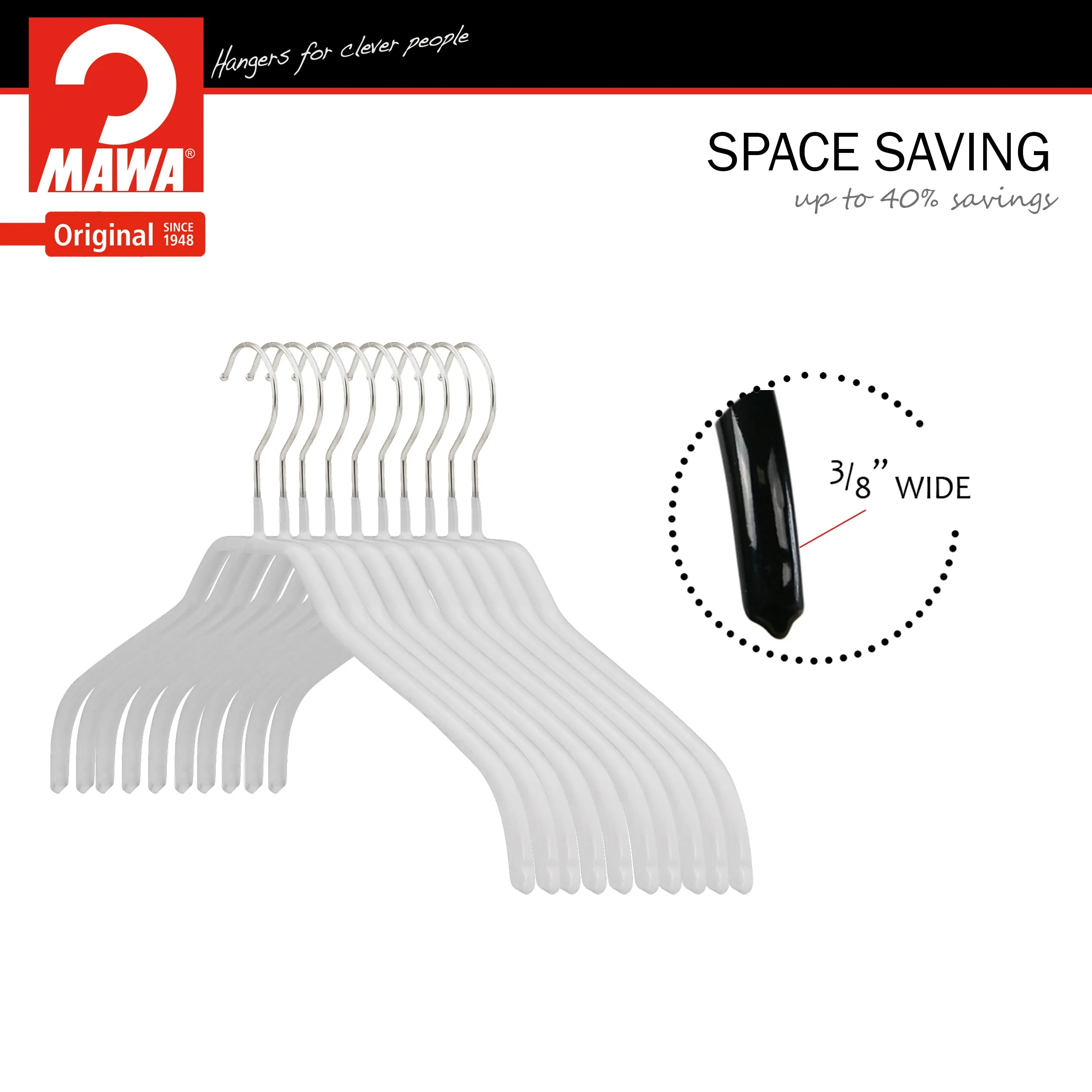 Silhouette Shirt Hanger, 41-F, White