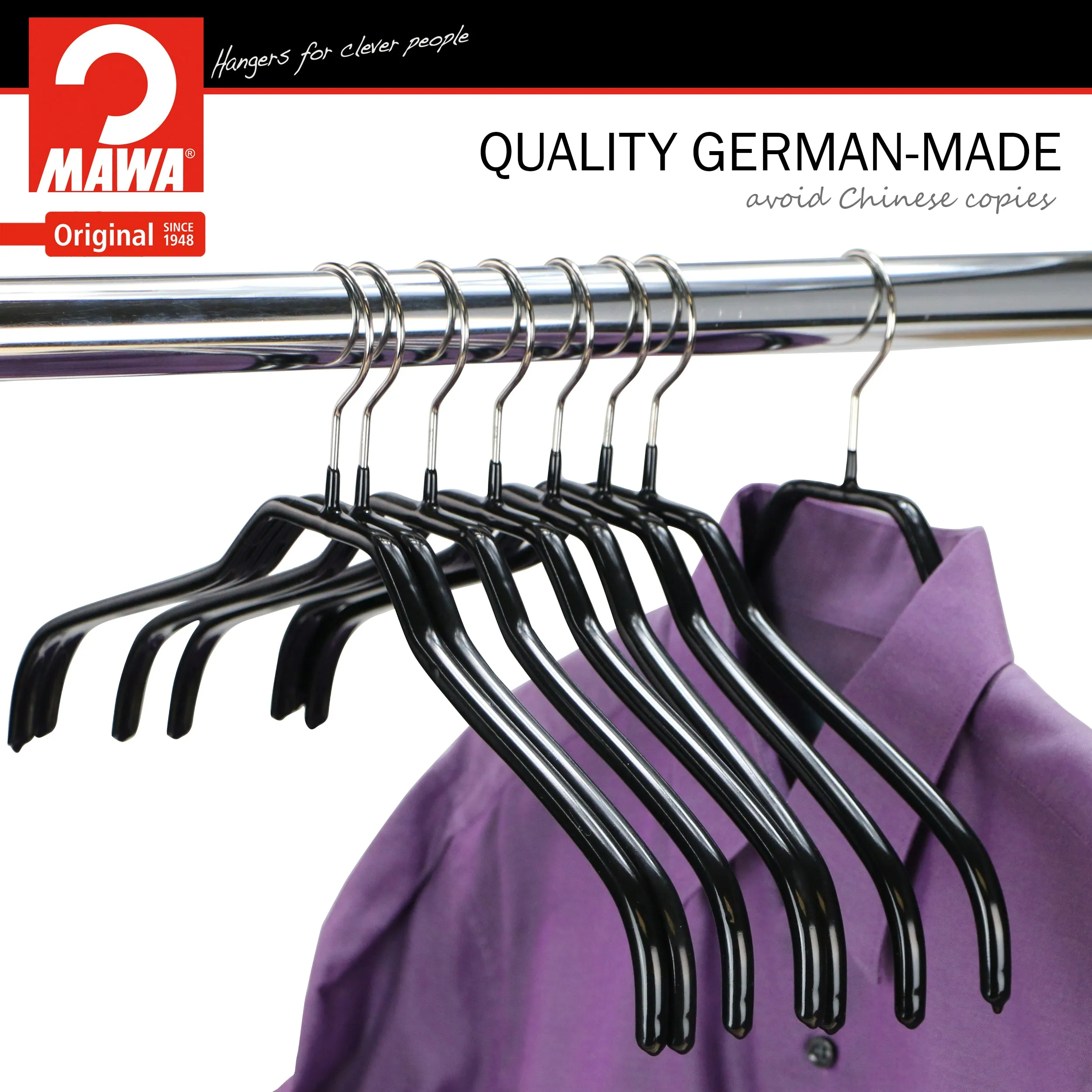 Silhouette Shirt Hanger, Narrow Version, 36F, Black