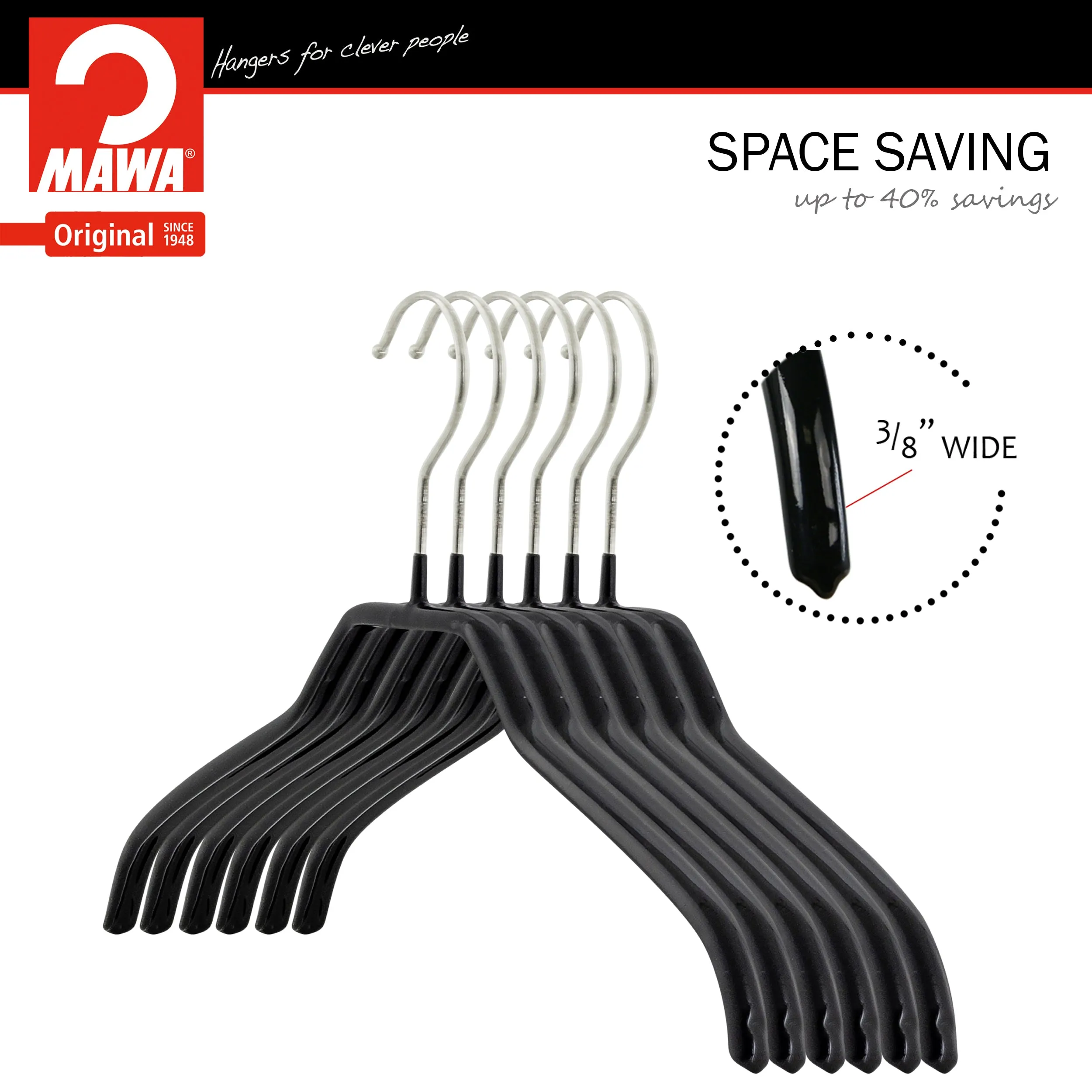 Silhouette Shirt Hanger, Narrow Version, 36F, Black