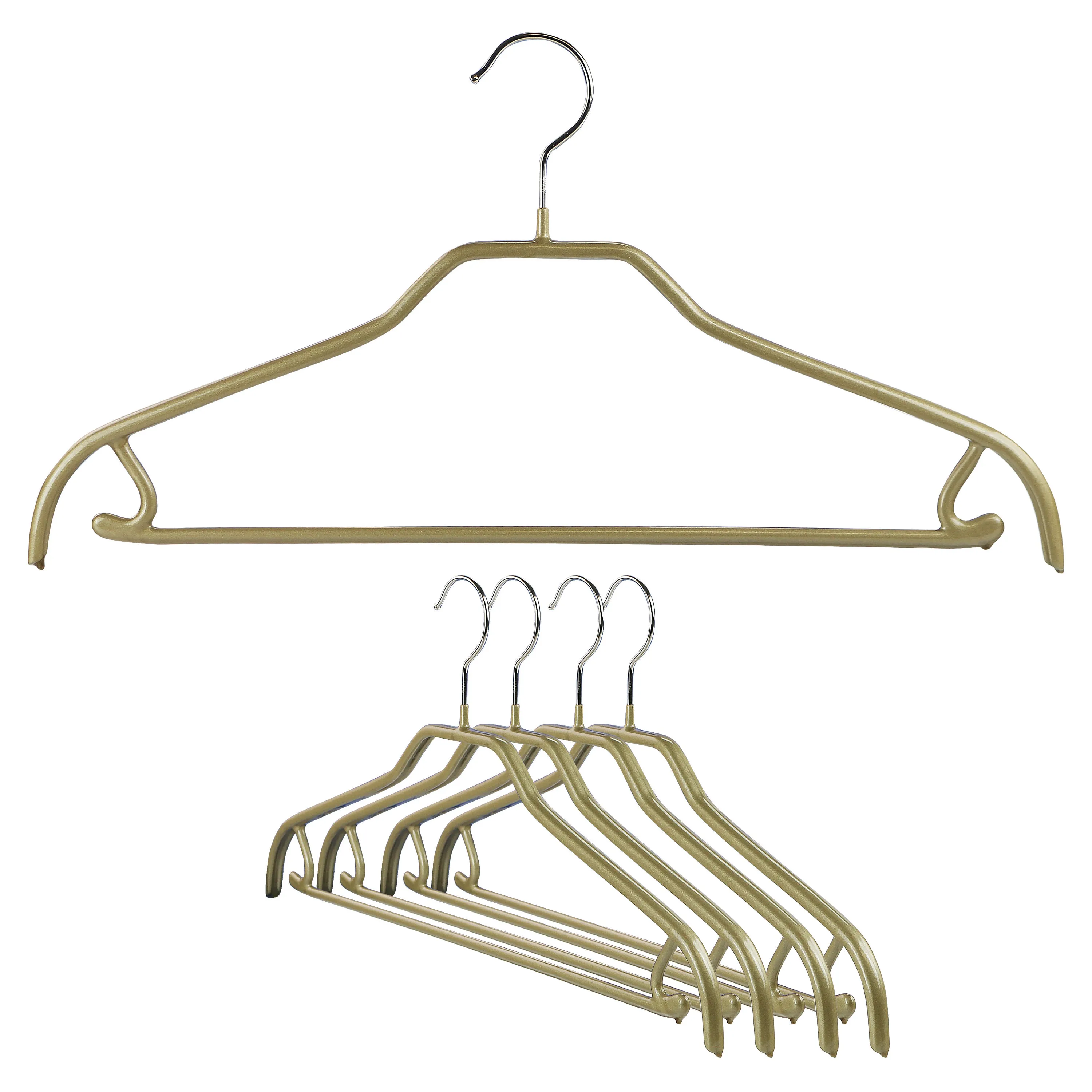 Silhouette Shirt Hanger with Bar & Hook, 41-FRS, Gold