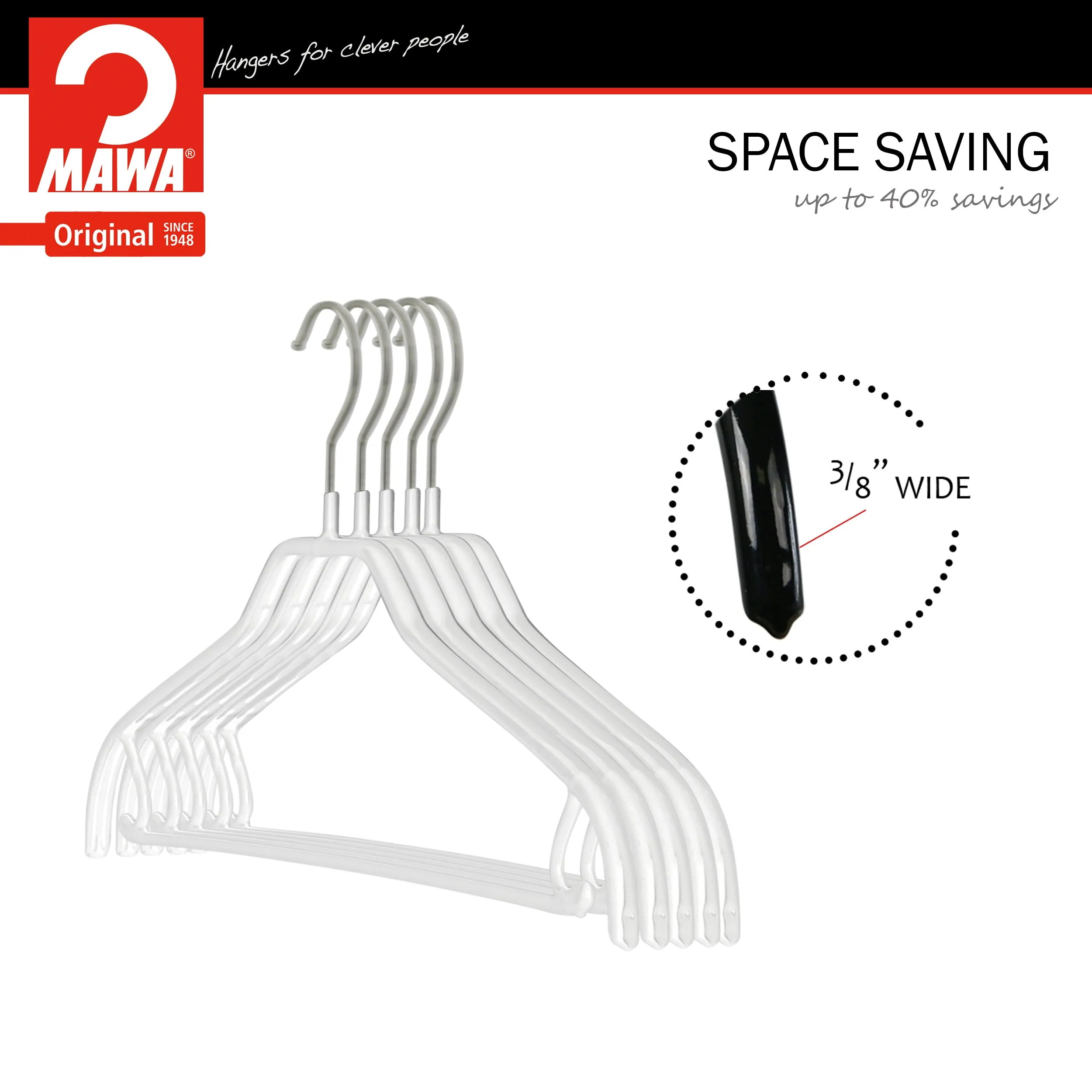 Silhouette Shirt Hanger with Bar & Hook, 41FRS, White