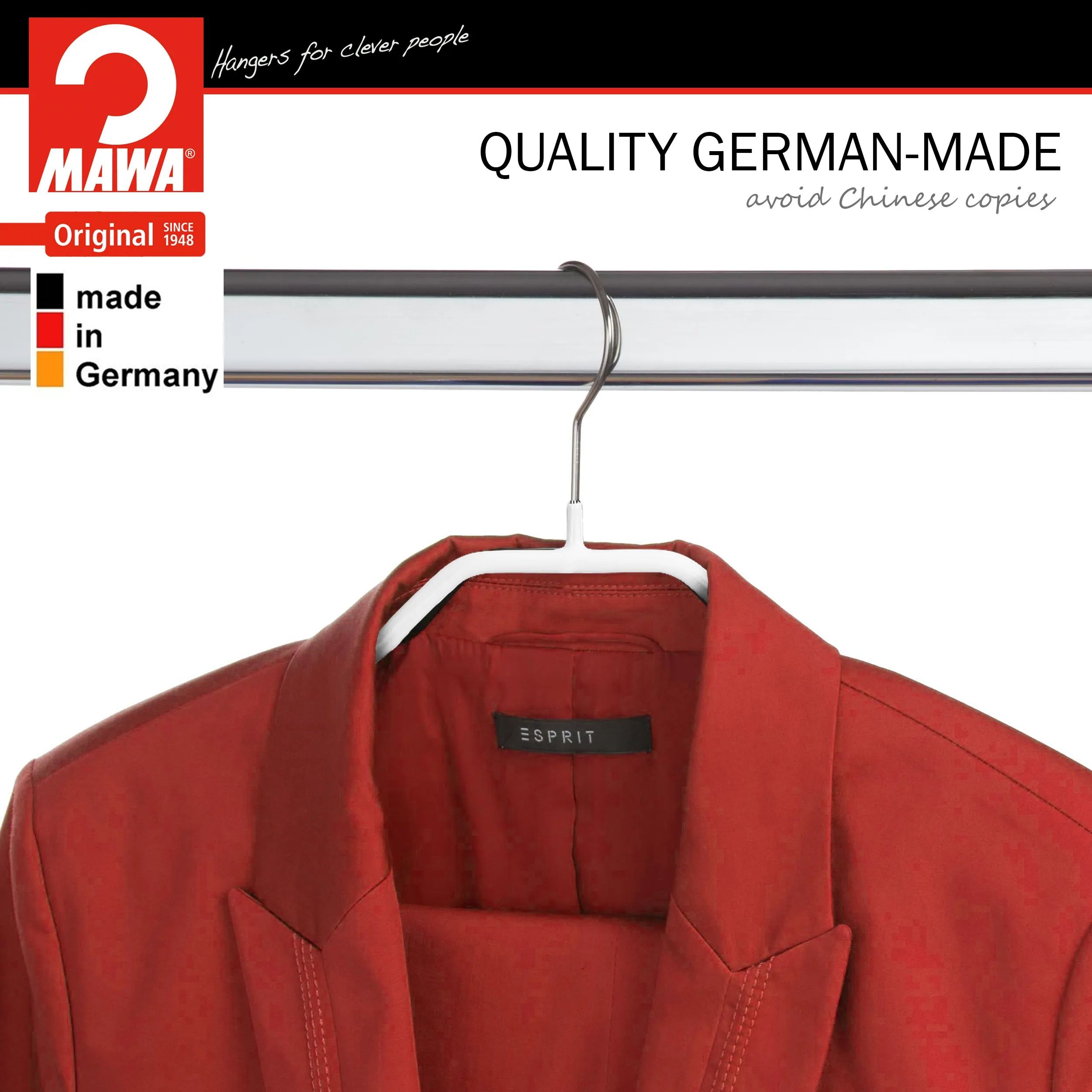 Silhouette Shirt Hanger with Bar & Hook, 41FRS, White