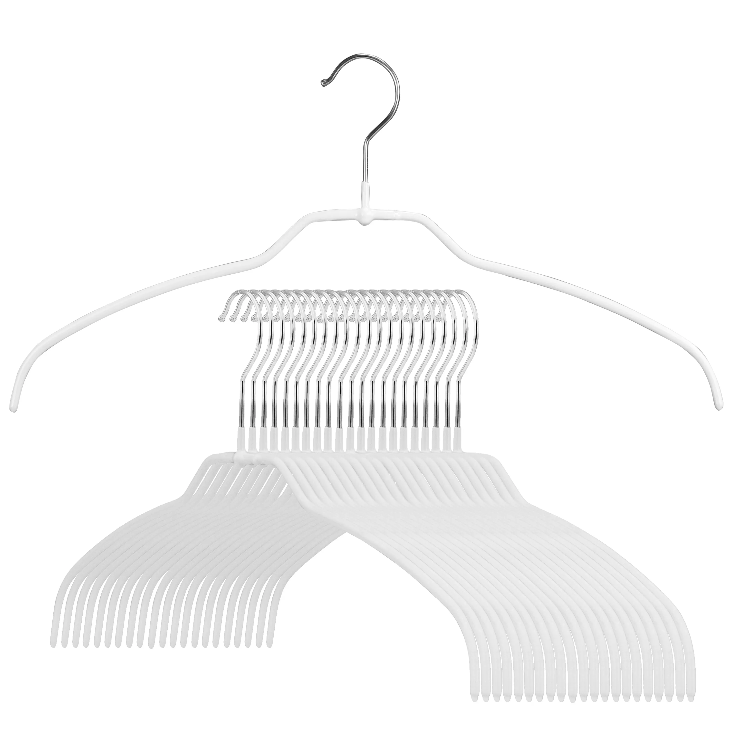 Silhouette Space-Saving Shirt Hanger, 42FT, White