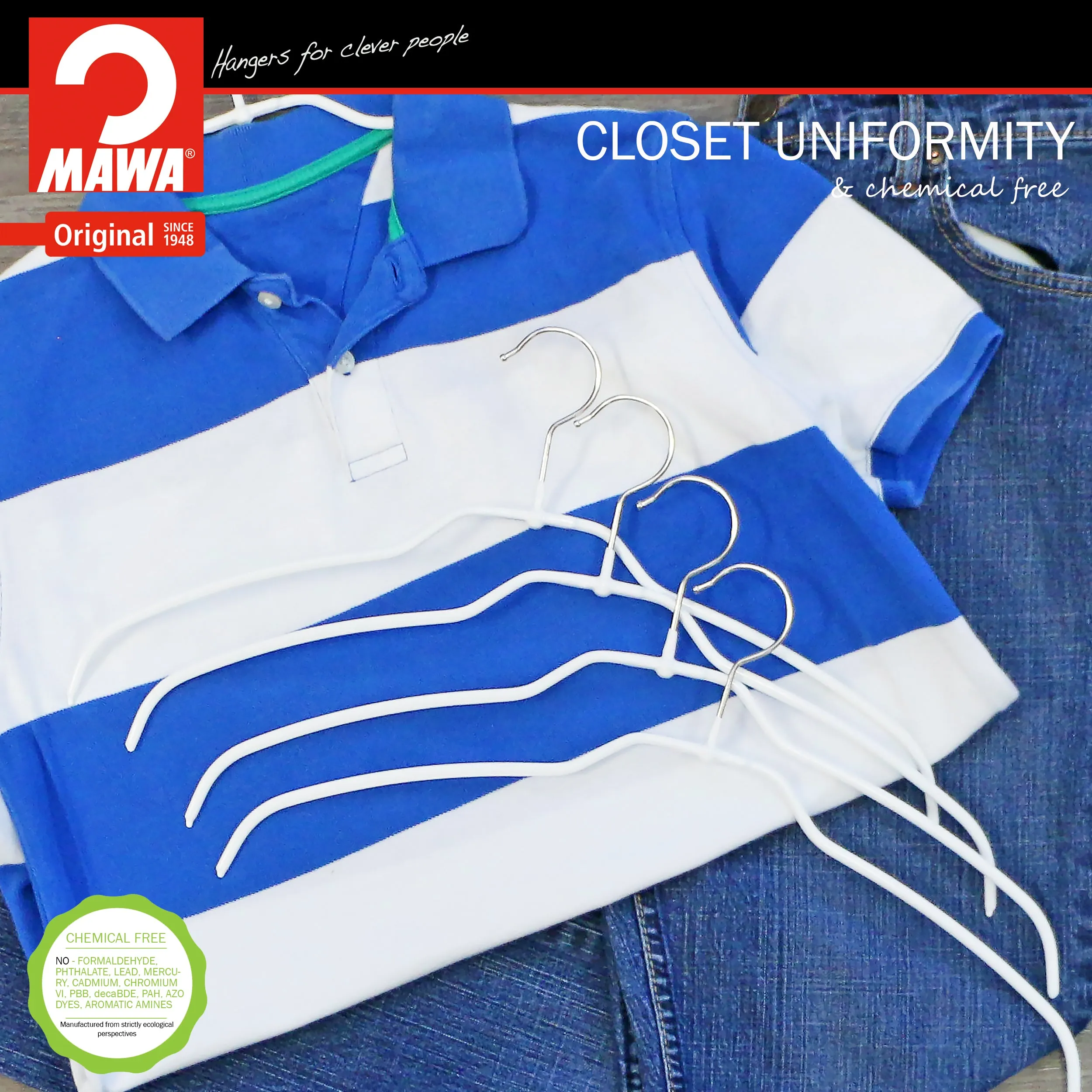 Silhouette Space-Saving Shirt Hanger, 42FT, White