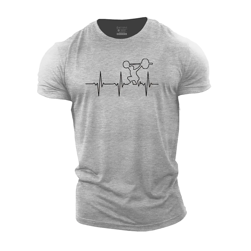 Simple Lines Weightlifting Cotton T-Shirt