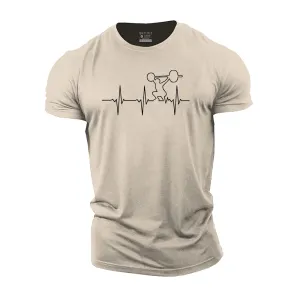 Simple Lines Weightlifting Cotton T-Shirt