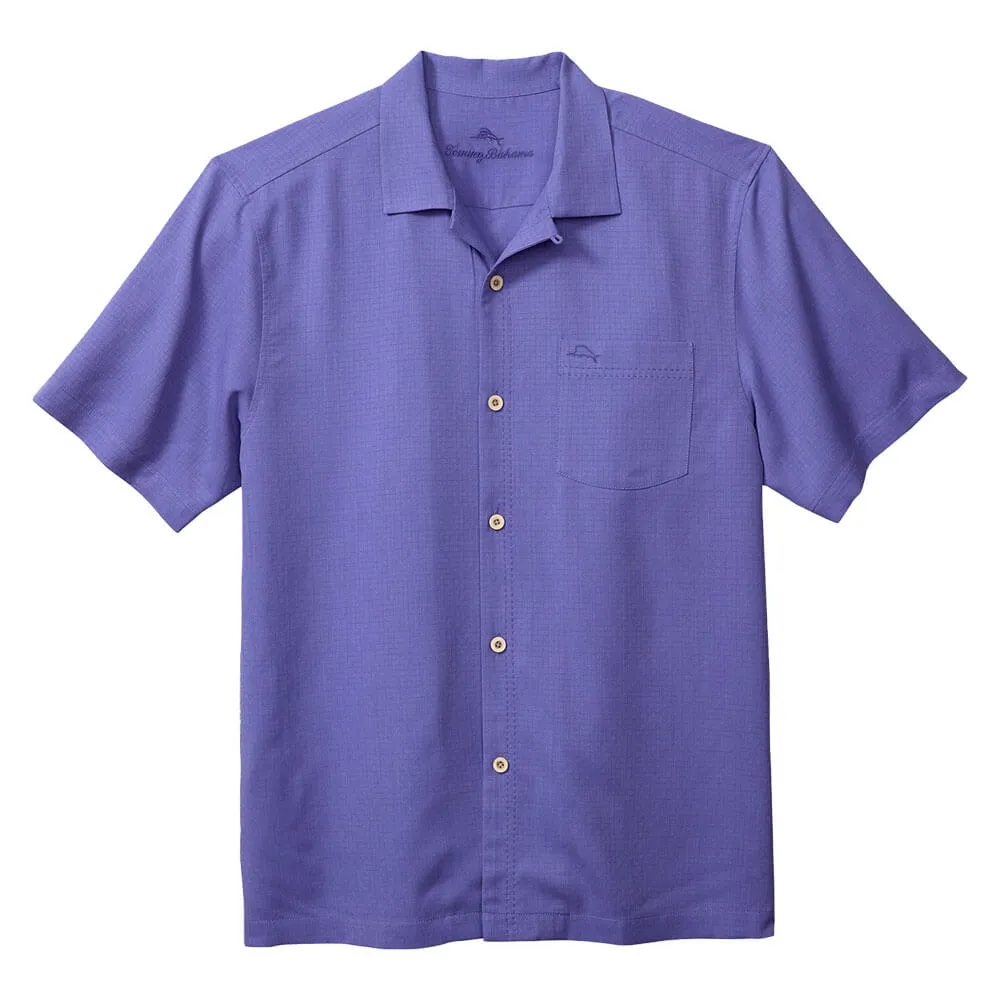 Tommy Bahama Big & Tall Coastal Breeze Check Camp Shirt - Peri Lavender