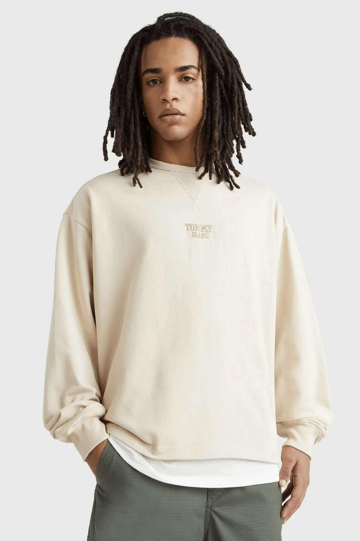 TOMMY JEANS RELAXED BOXY TINY CREW - CLASSIC BEIGE