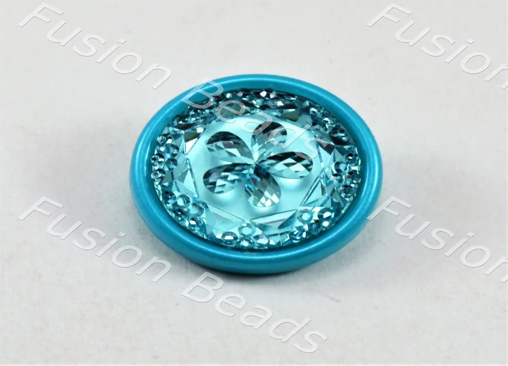 Turquoise Flower Designer Buttons