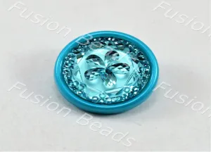 Turquoise Flower Designer Buttons