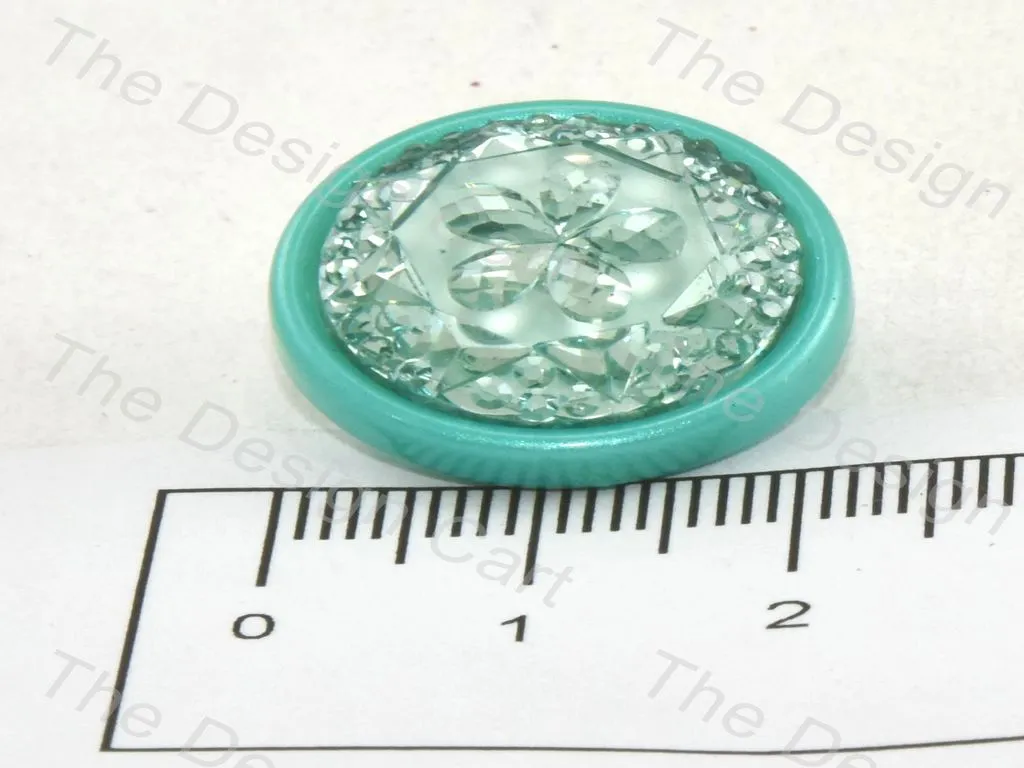Turquoise Flower Designer Buttons