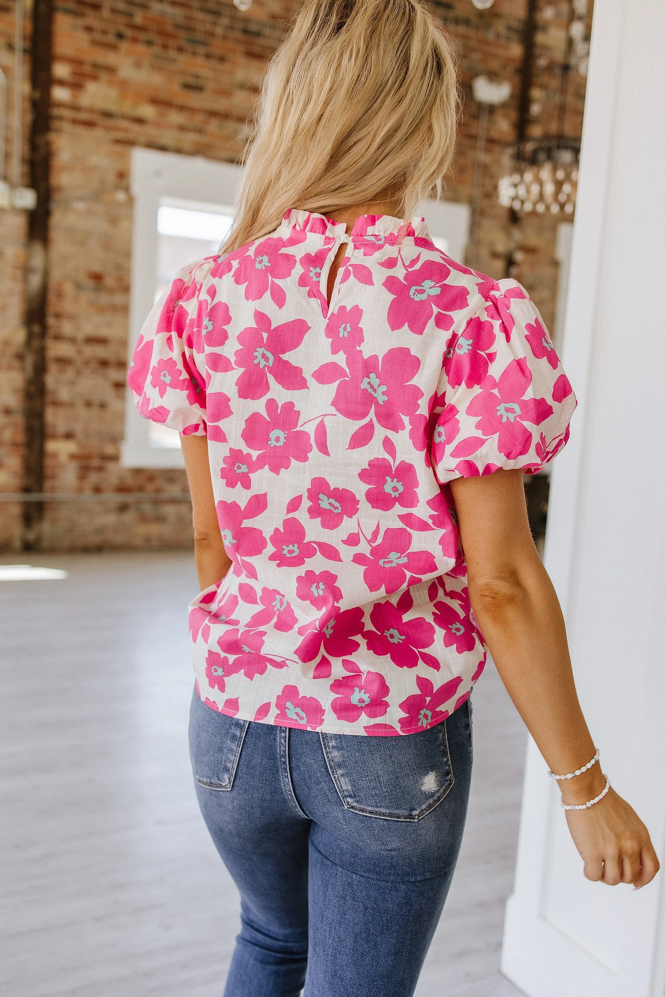 Tyson Frill Neck Floral Blouse