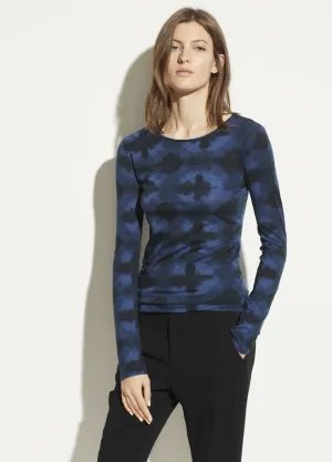 Vince - Tie Dye Long Sleeve Crew Top in Hydra