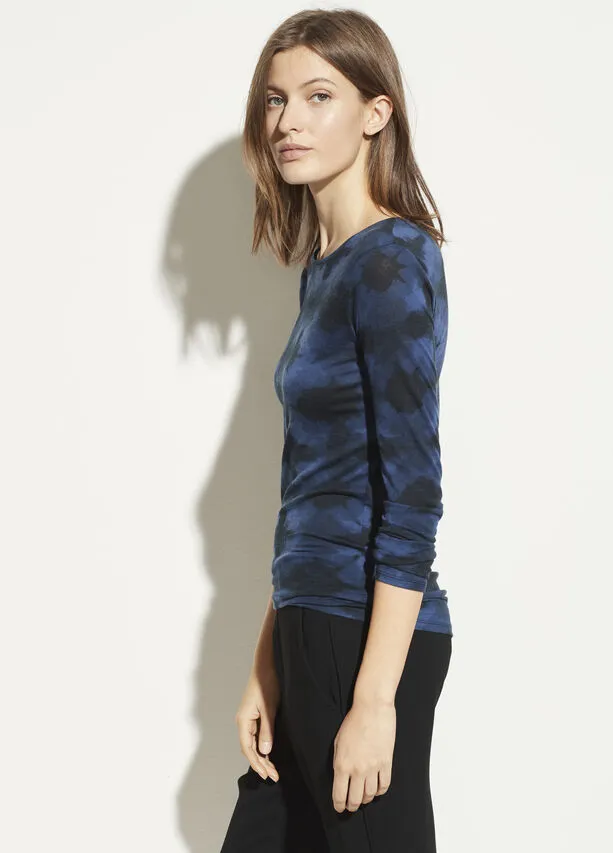 Vince - Tie Dye Long Sleeve Crew Top in Hydra