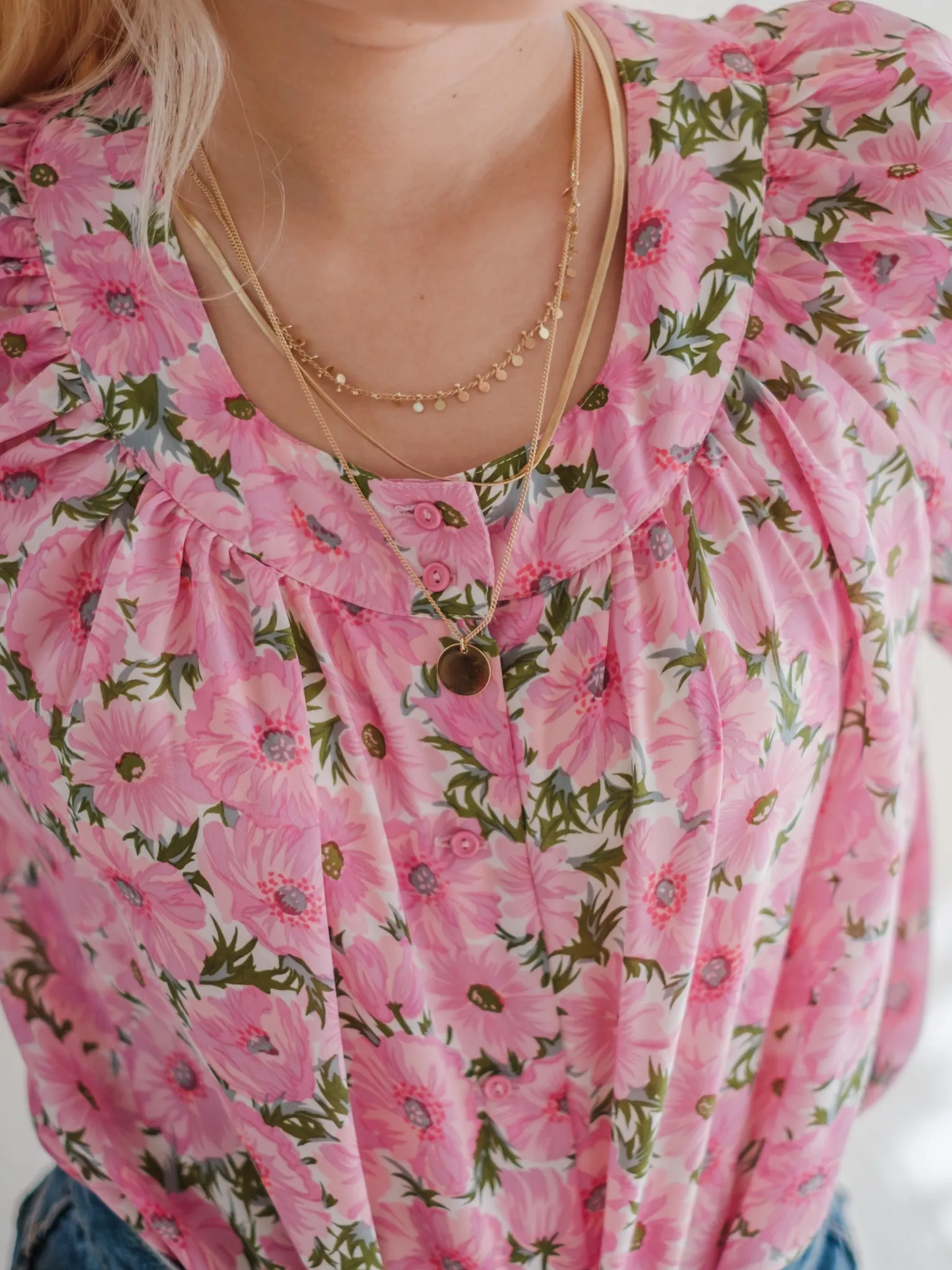 Vintage Chiffon White-Blue Floral Print Knot Tie Crop Blouse