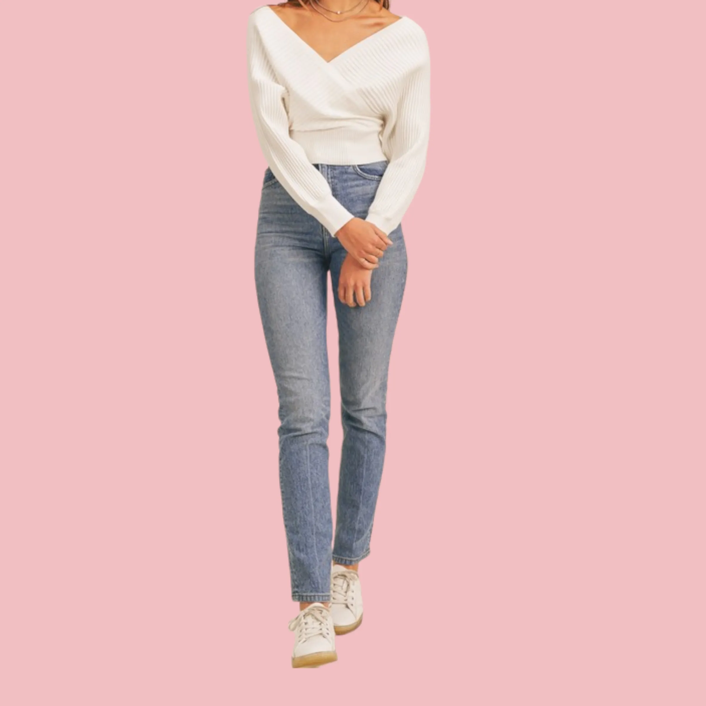 WIDE SHOULDER SWEATER TOP