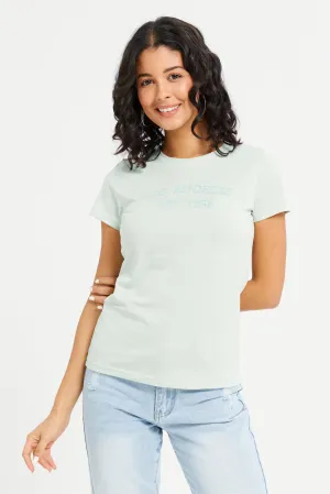 Women Mint Los Angeles Printed T-Shirt