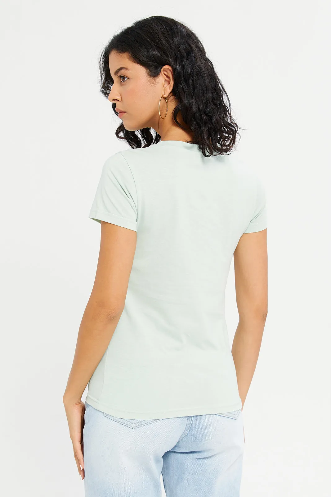 Women Mint Los Angeles Printed T-Shirt