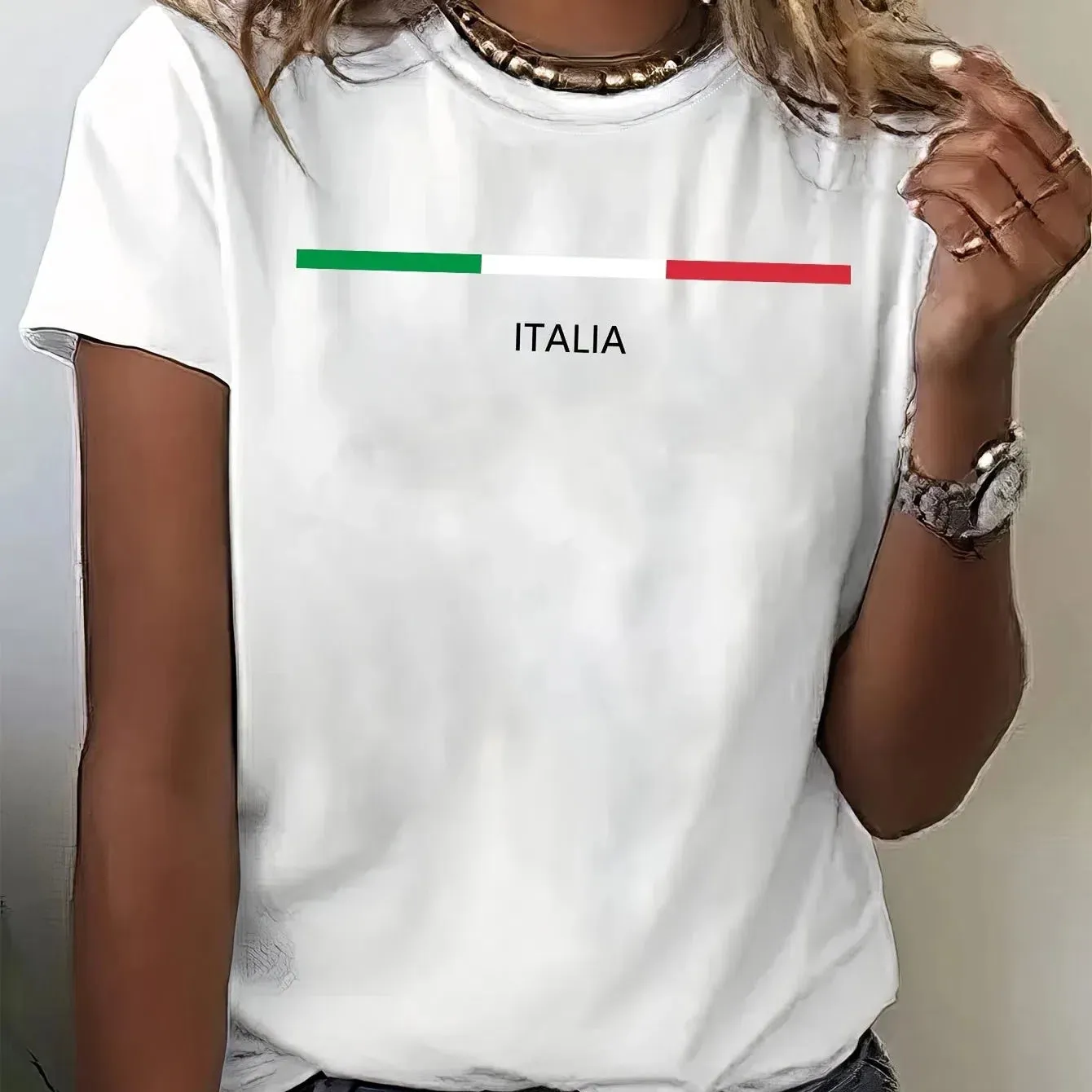 Womens Trendy Letter Print T-Shirt for Effortless Style