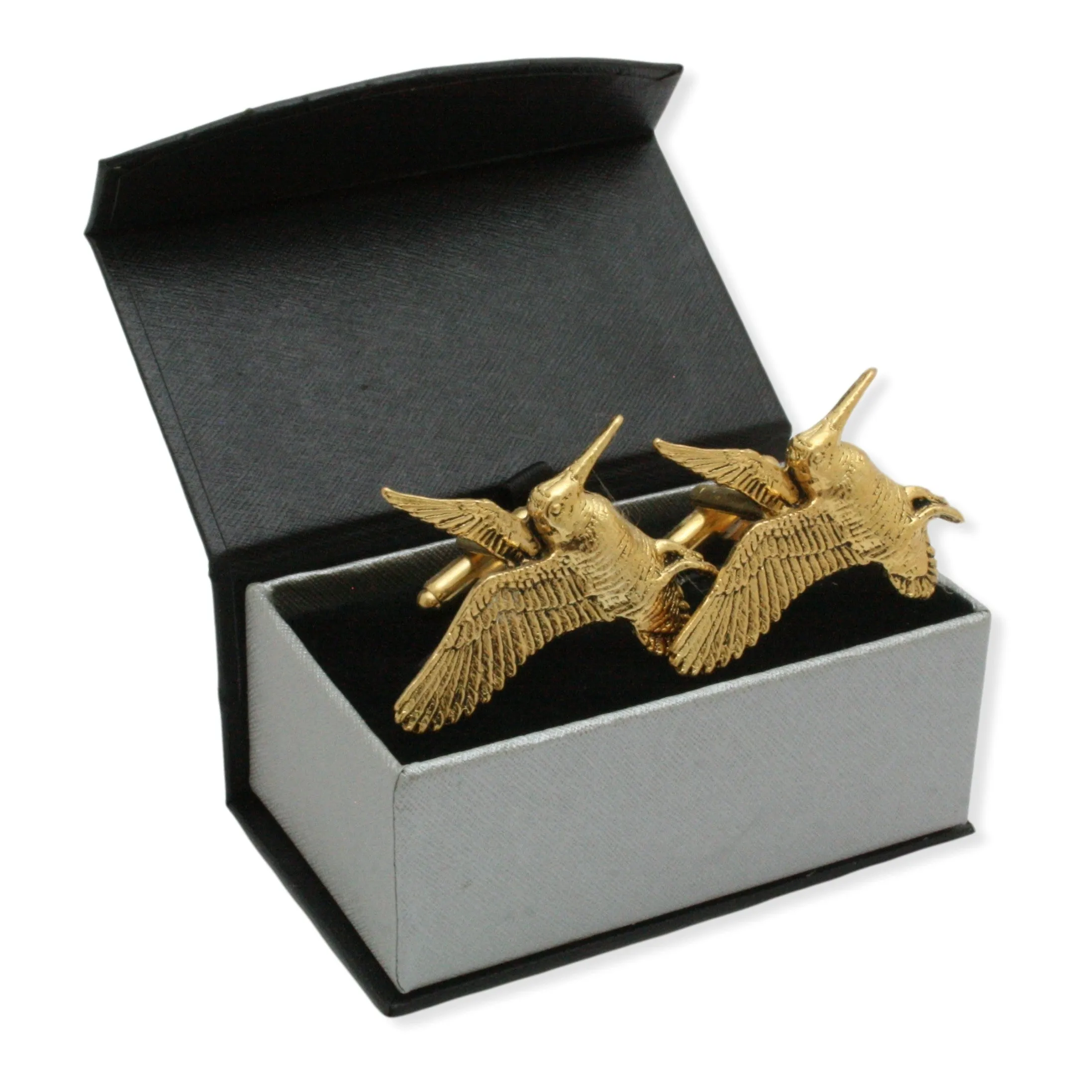 Woodcock In Flight Luxury Gold Plated 22ct Cufflinks Gift Boxed